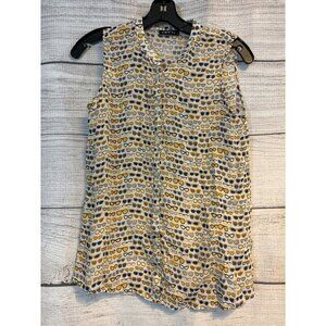 APNY Sleeveless Button-Up Blouse With Sunglasses Print Size S